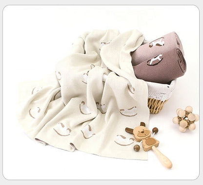 Beige Horse Polo Crotchet Baby Blanket