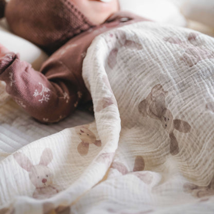 The Bunny Muslin Blanket Swaddle