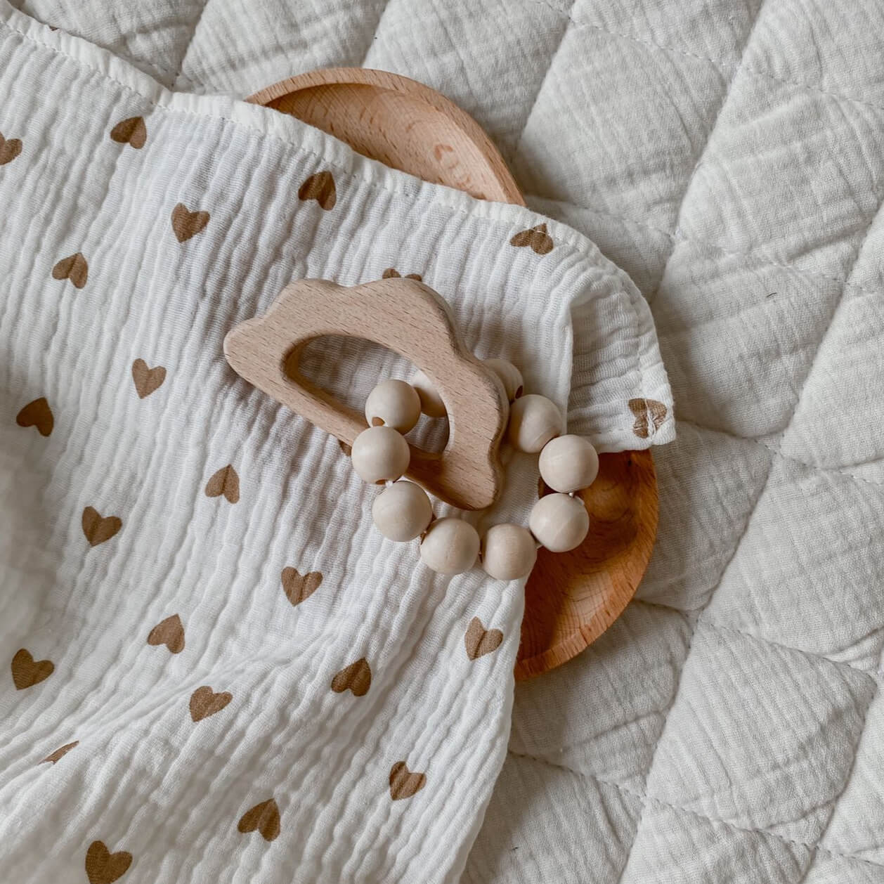 The Love Heart Muslin Blanket Swaddle