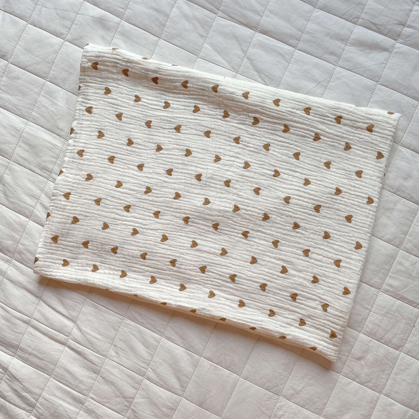 The Love Heart Muslin Blanket Swaddle