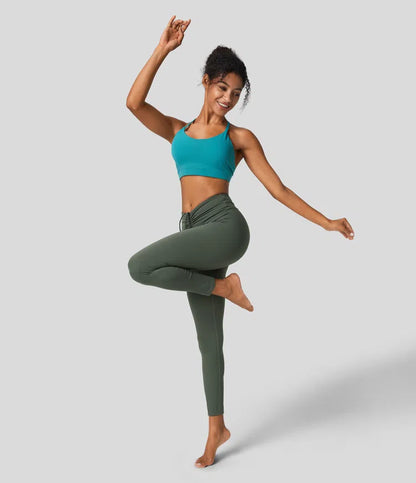 Yoga legging 7/8 medium size with tightening cord and frowned effect