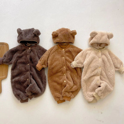 The Fur Bear Knitted Hooded Pramsuit