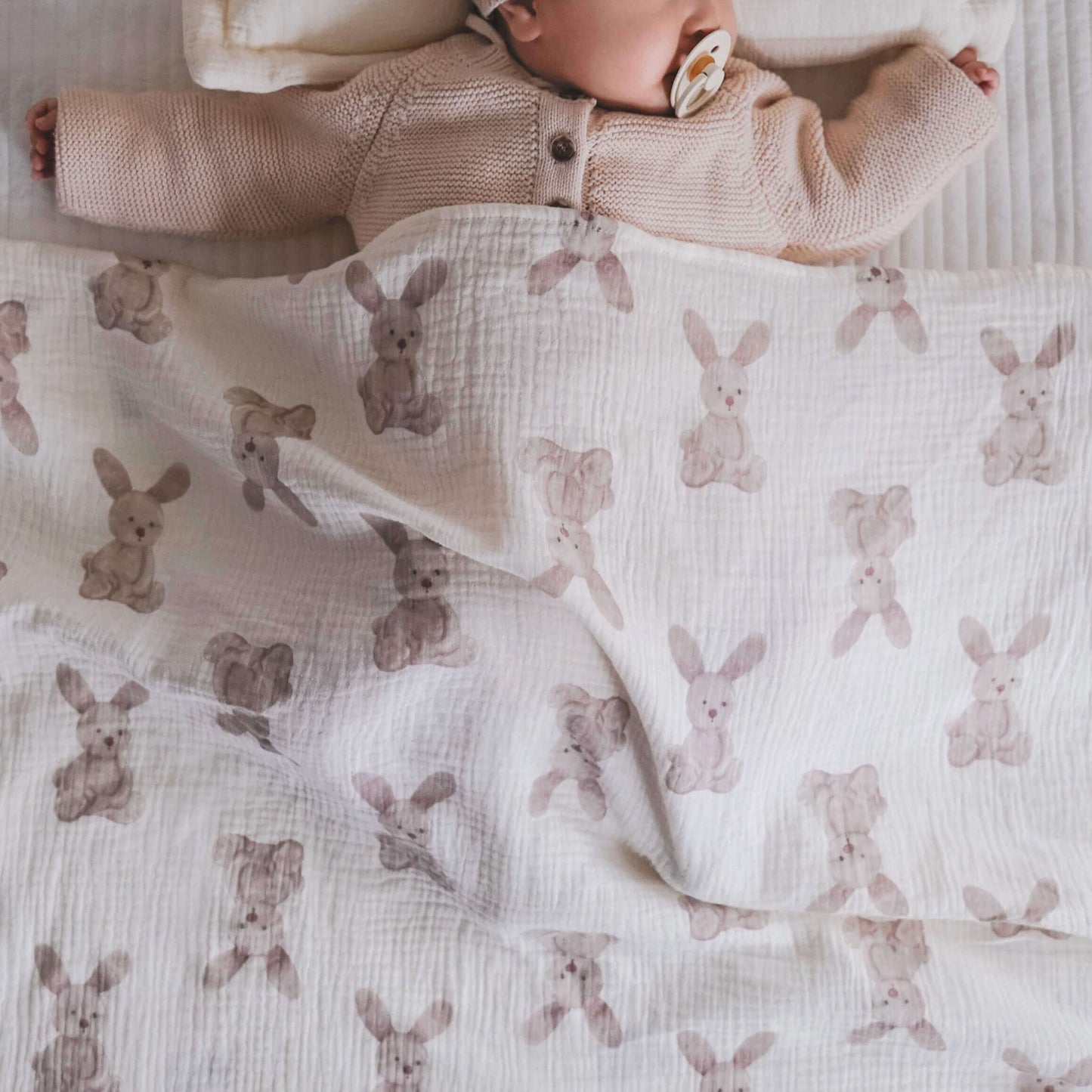 The Bunny Muslin Blanket Swaddle