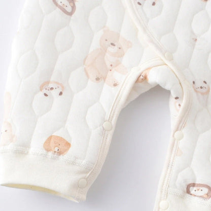 Grenouillère pour bébé avec imprimé ours en boucle et motif thé de l'après-midi 