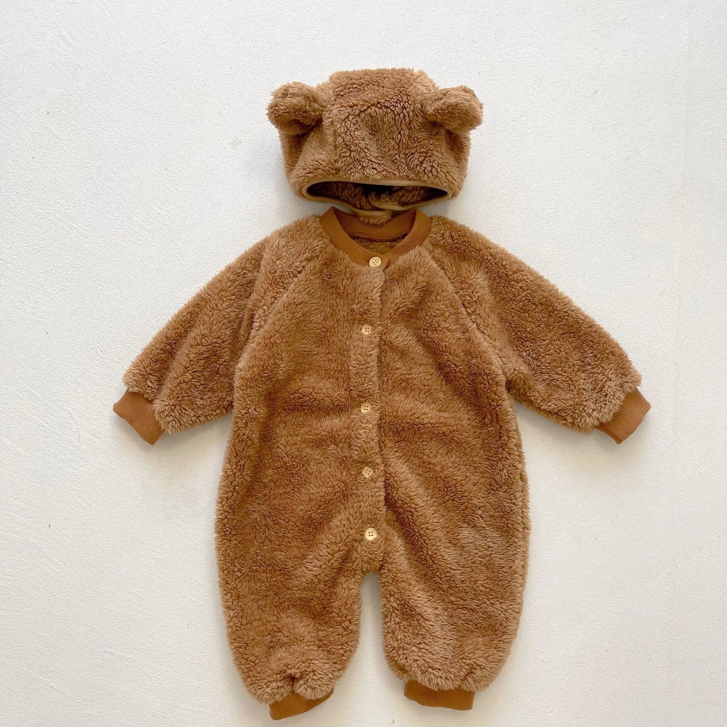 The Fur Bear Knitted Hooded Pramsuit