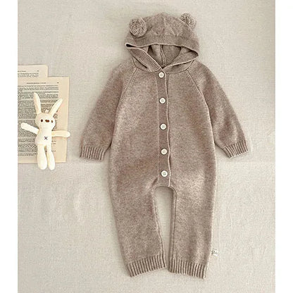 The Pointy Bunny Knitted Hooded Playsuit