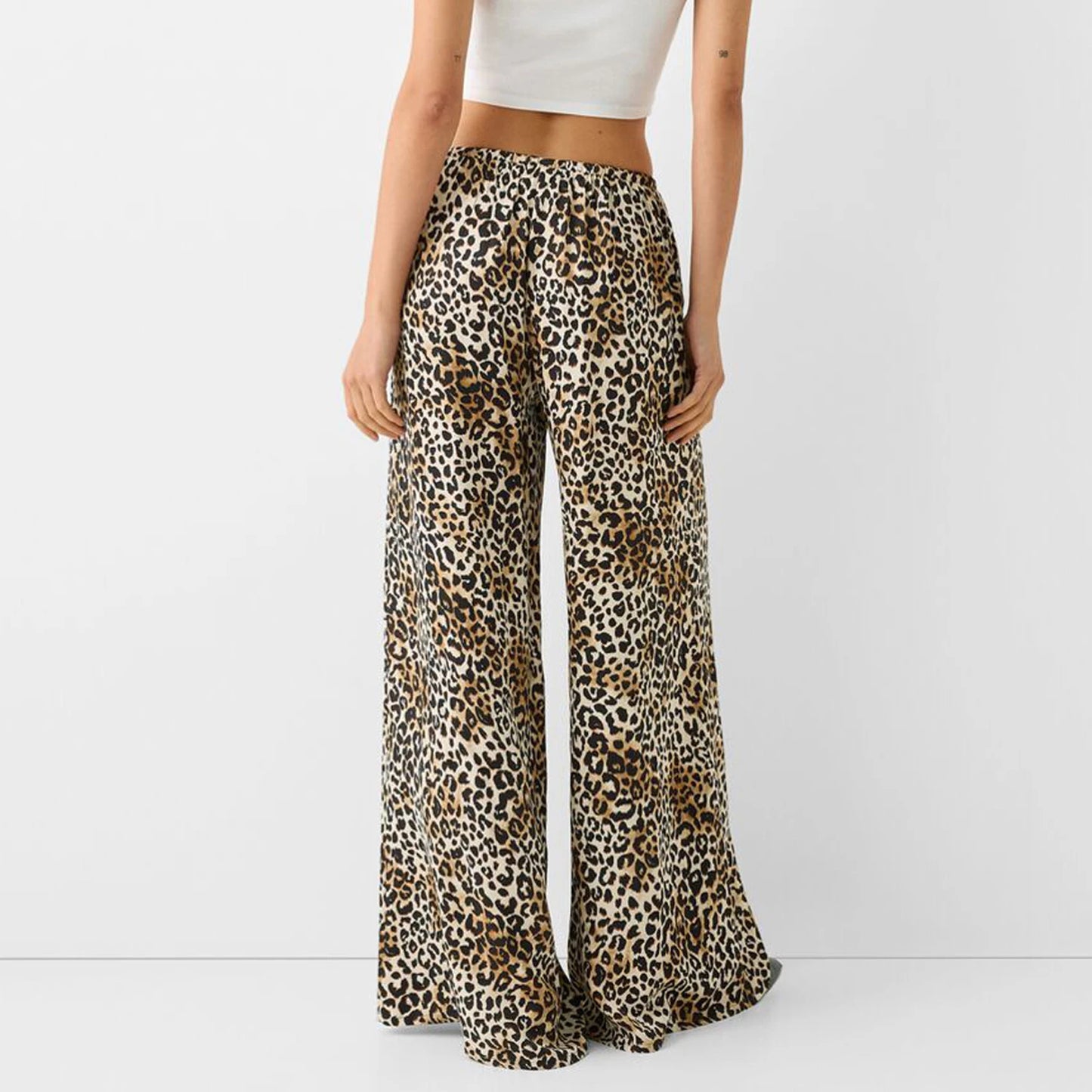 Leopard Print Wide-leg Pants