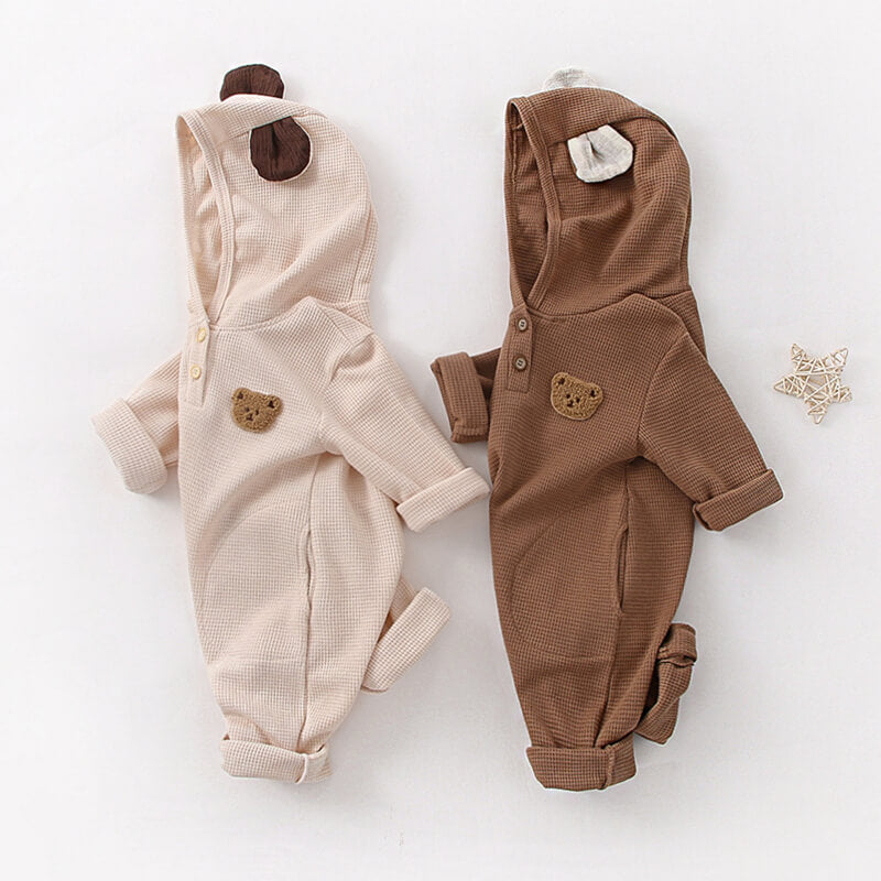 The Pointy Bear Knitted Hooded Playsuit