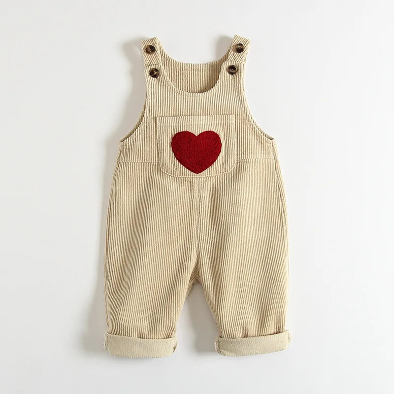 Toddler Sunitted Corduroy Suspenders with Hearts