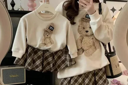 Mommy And Daughter Matching Bear Outfit