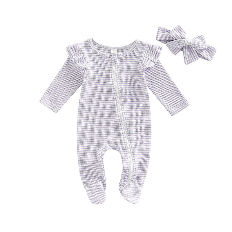 Baby Girl Ruffle Romper with Headband