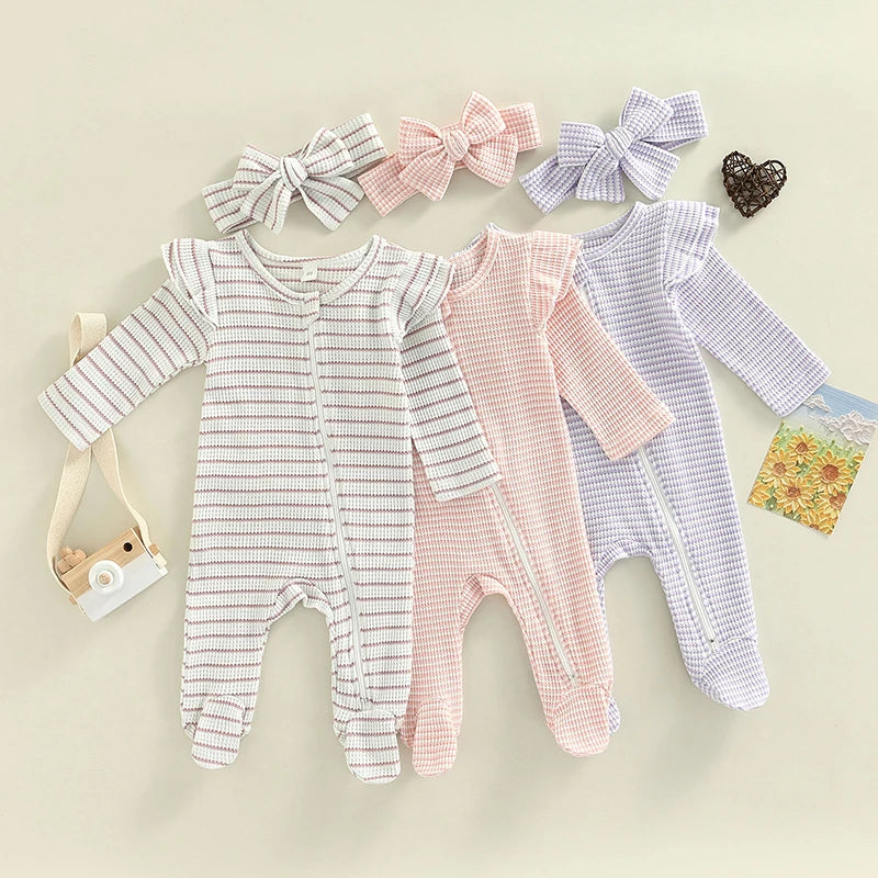 Baby Girl Ruffle Romper with Headband