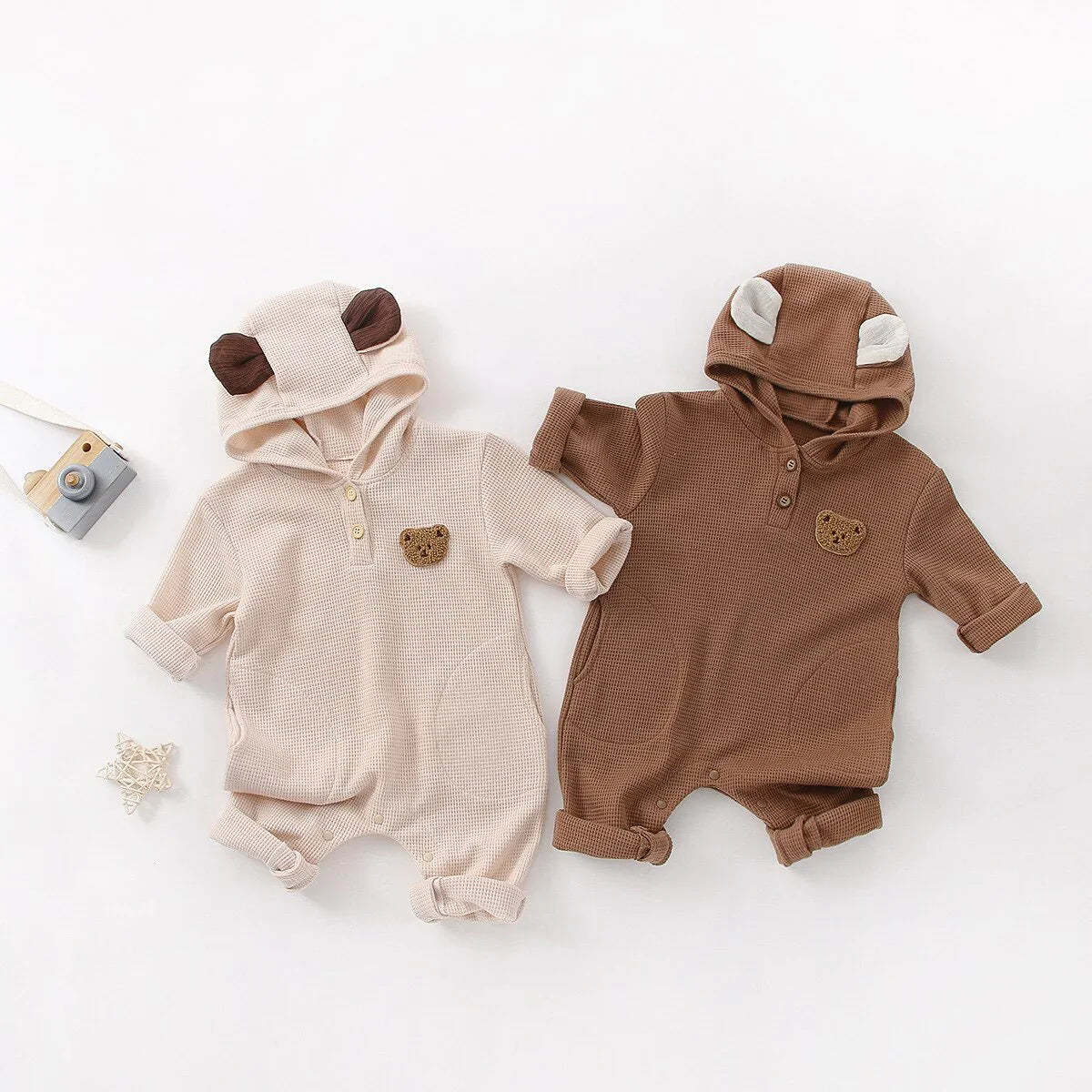 The Pointy Bear Knitted Hooded Playsuit