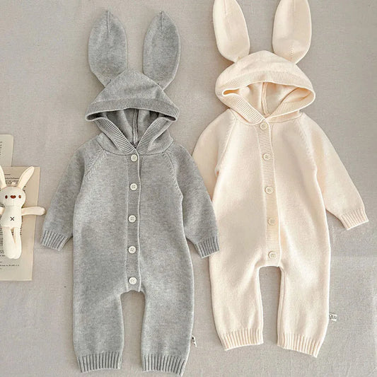 The Pointy Bunny Knitted Hooded Playsuit