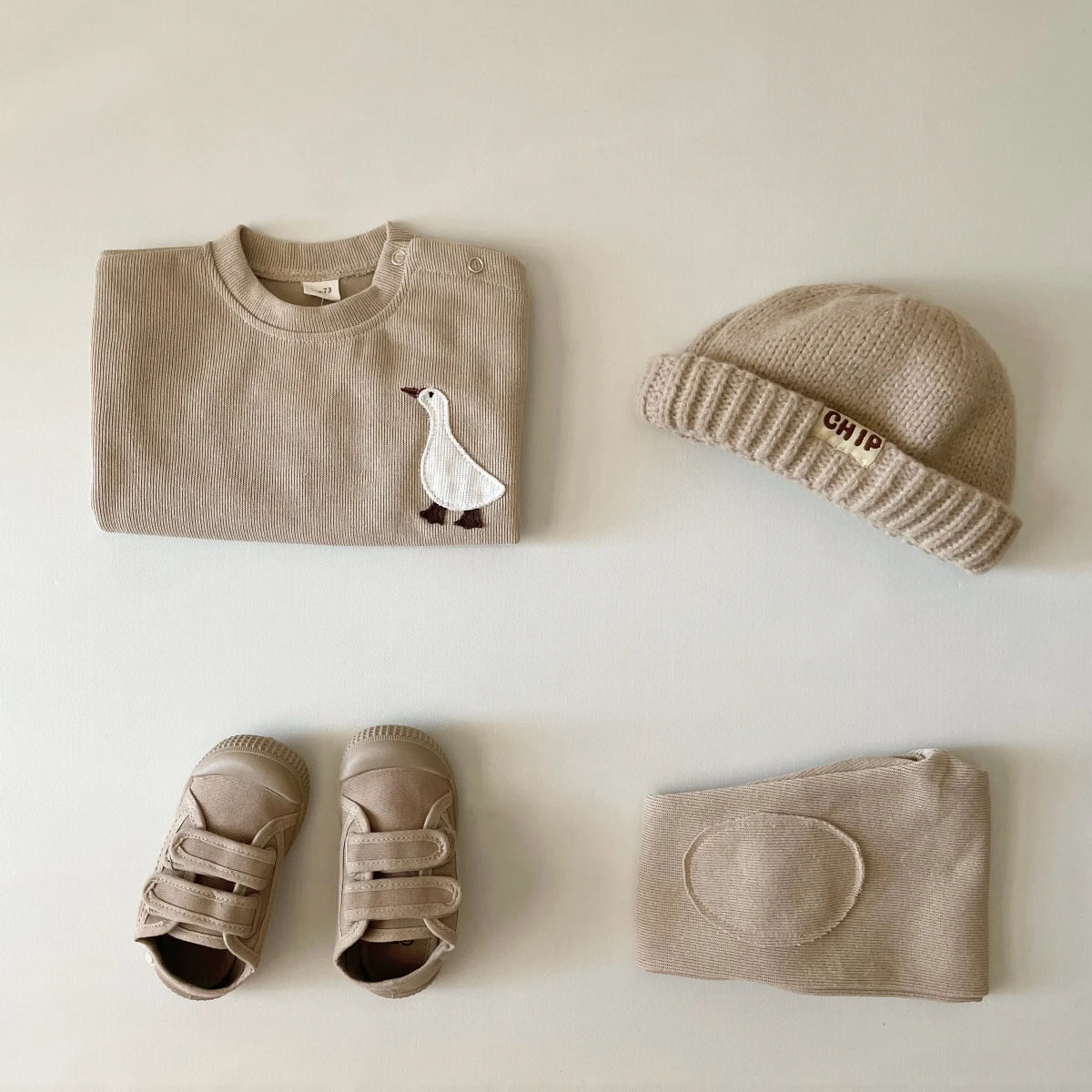 Goose & Bear Pattern Cotton Outfit Set