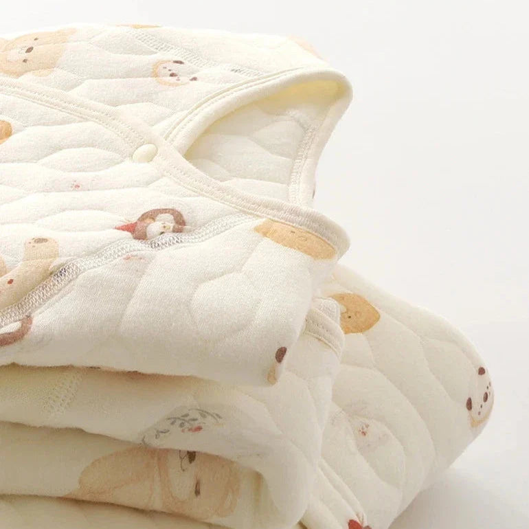 Grenouillère pour bébé avec imprimé ours en boucle et motif thé de l'après-midi 