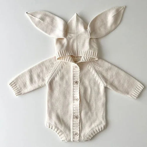 The Pointy Bunny Knitted Hooded Playsuit