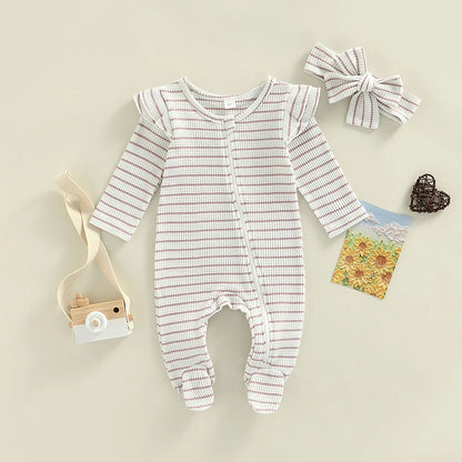 Baby Girl Ruffle Romper with Headband