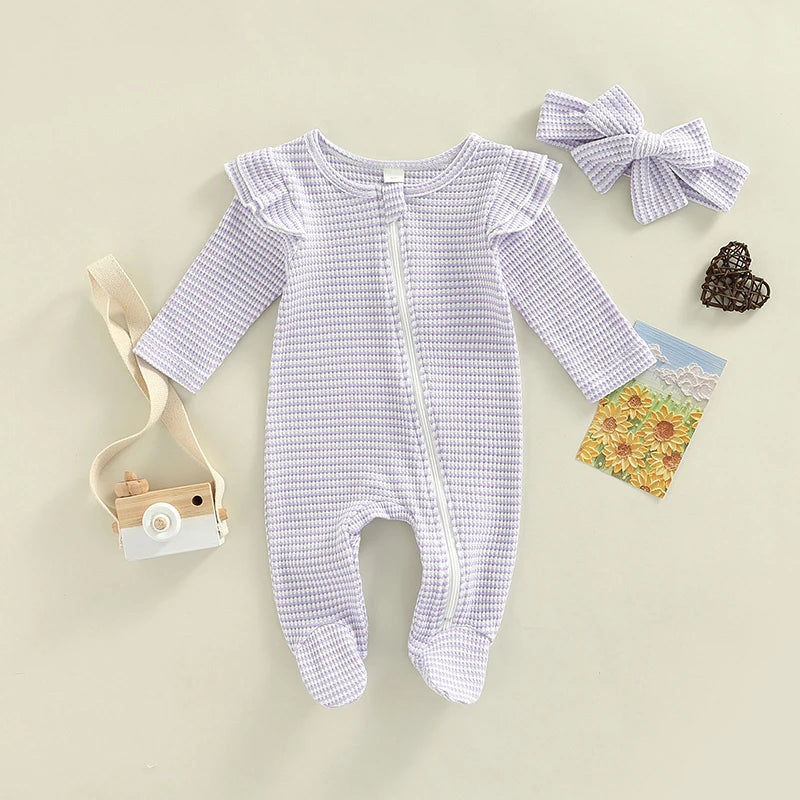 Baby Girl Ruffle Romper with Headband