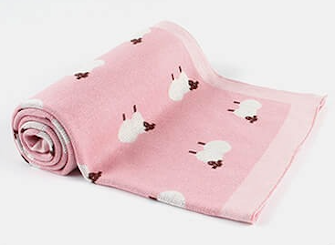 Pink Sheep Crotchet Baby Blanket