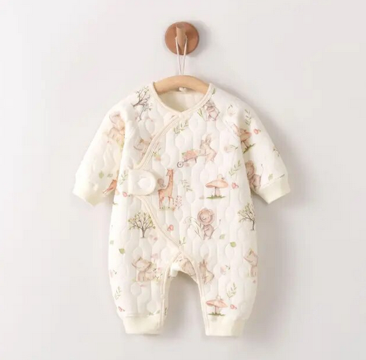 Safari Boucle Wrap Baby Grow Romper