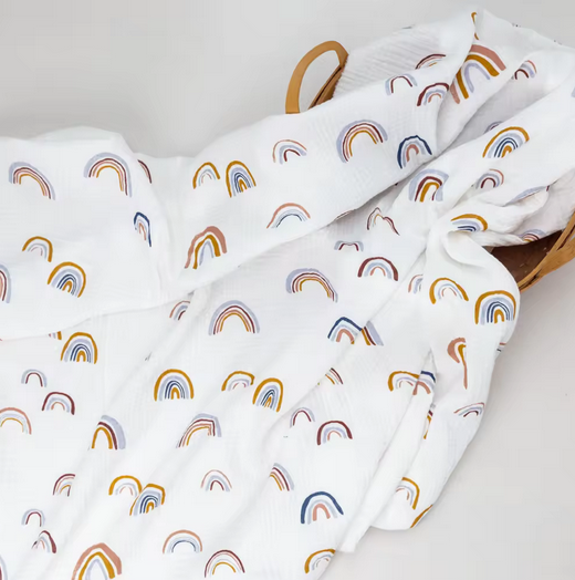 The Rainbow Muslin Blanket Swaddle