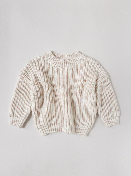 Rainbow Speckle Chunky Sweater | Natural