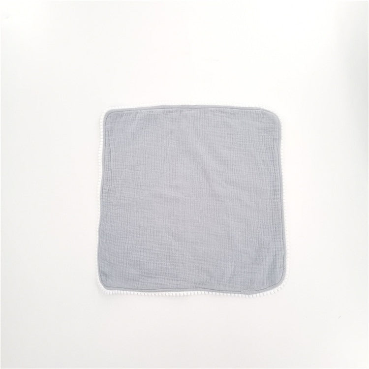 Grey Pom Pom Baby Blanket Swaddle