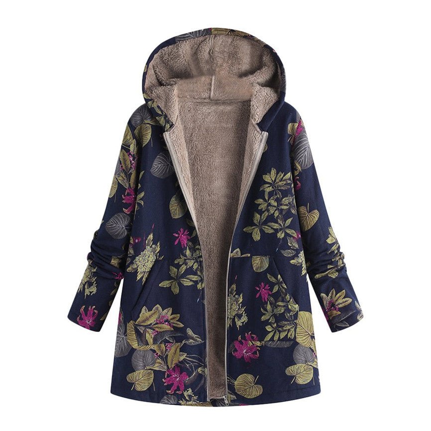 Kayla Vintage Printed Fleece Jacket