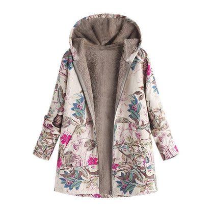 Kayla Vintage Printed Fleece Jacket