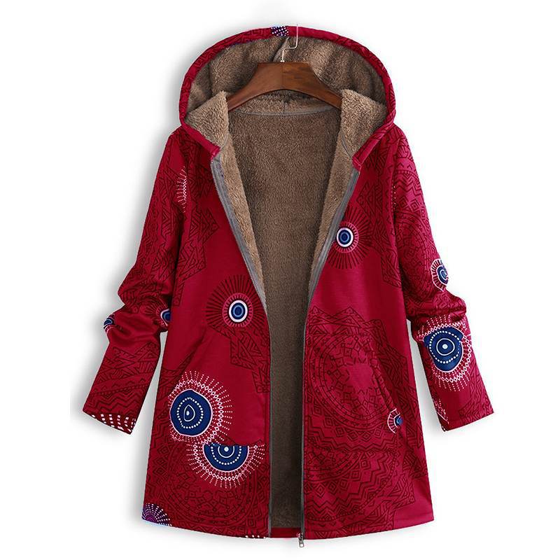 Kayla Vintage Printed Fleece Jacket