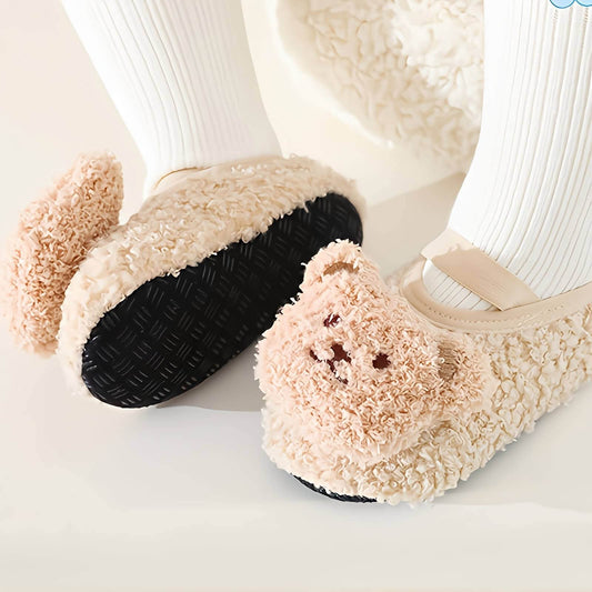 The Beige Bear Strap Slippers