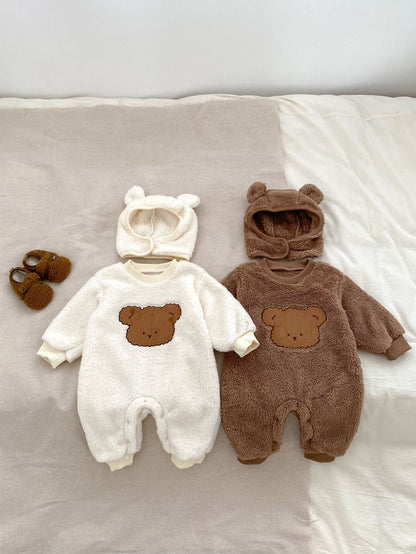 The Love Fur Bear Knitted Hooded Pramsuit