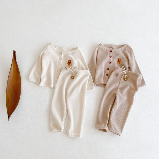 The Waffle Button Down Tracksuit Set