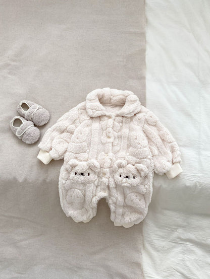 The Fur Bear Lining Fluffy Coat Romper