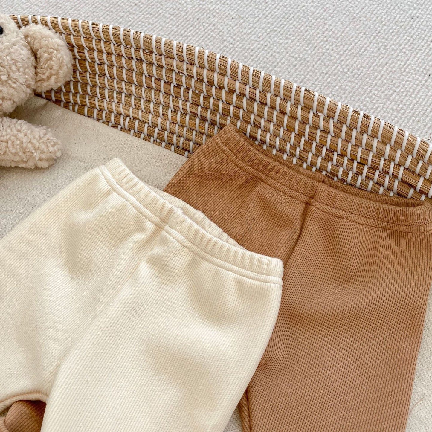 Little Bear Thickened Ribbed Joggers