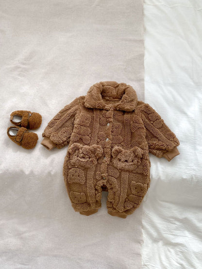 The Fur Bear Lining Fluffy Coat Romper