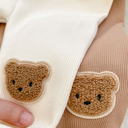 Little Bear Thickened Ribbed Joggers