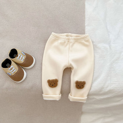 Little Bear Thickened Ribbed Joggers